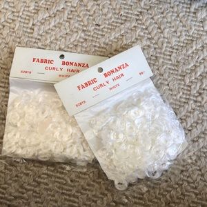 NWT vintage curly white craft hair for dolls and stuffed animals